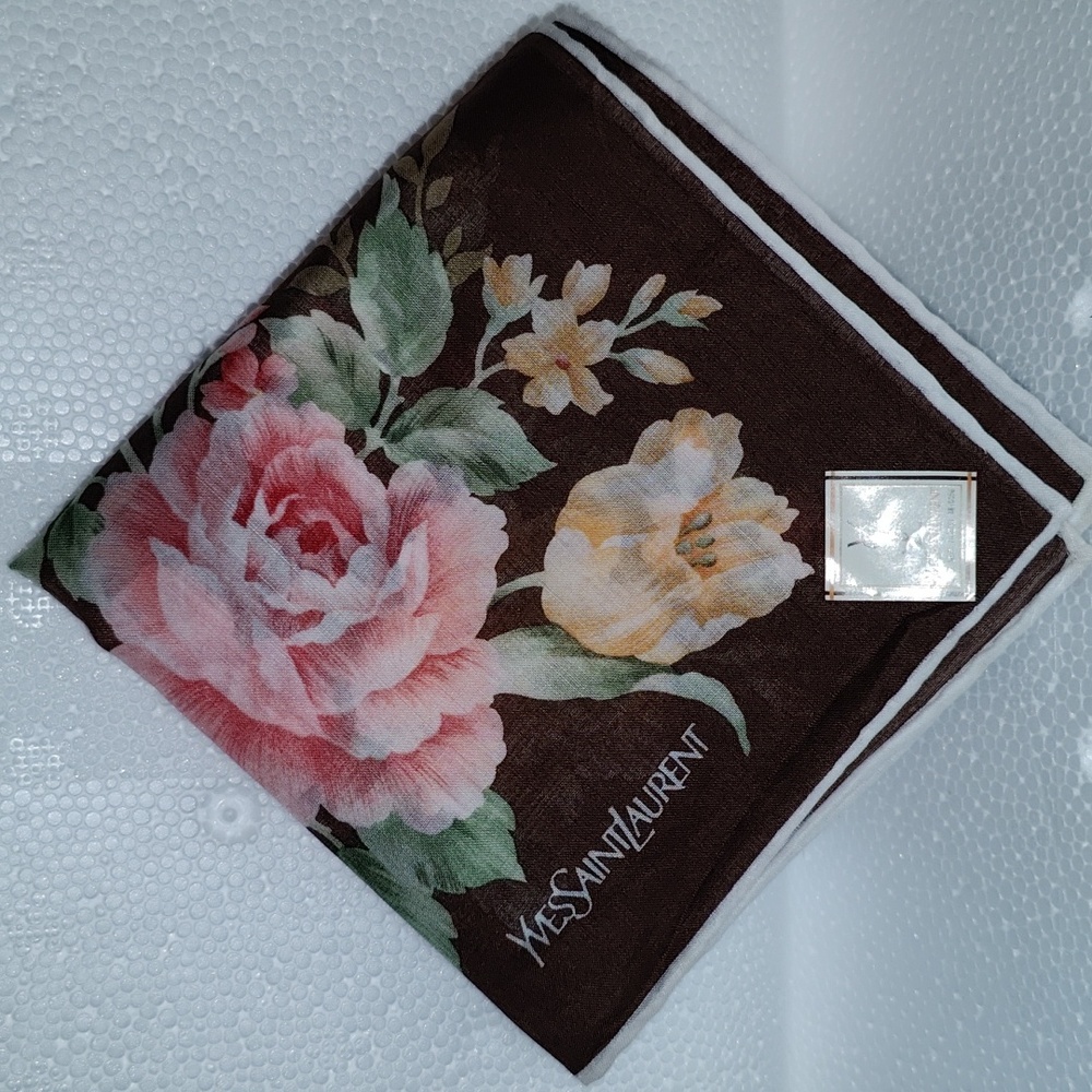 Yves Saint Laurent Silk Handkerchief 19"x19"